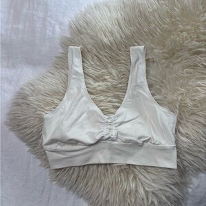 Blue Canoe Organic Cotton White Ruched Bralette